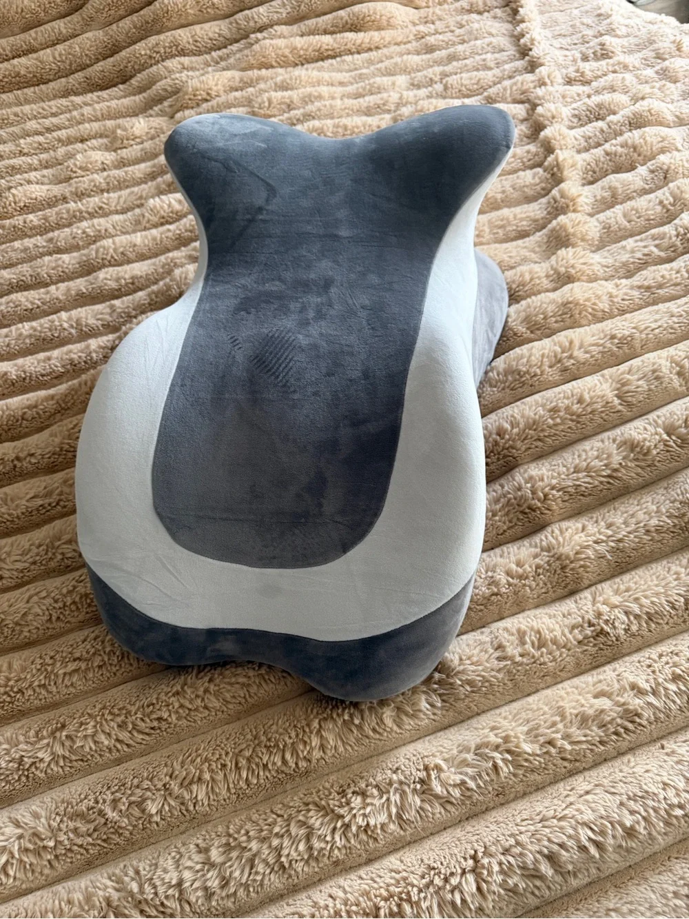 Contour Support Pillow in Gray and White - Memory Foam Neck Pillow